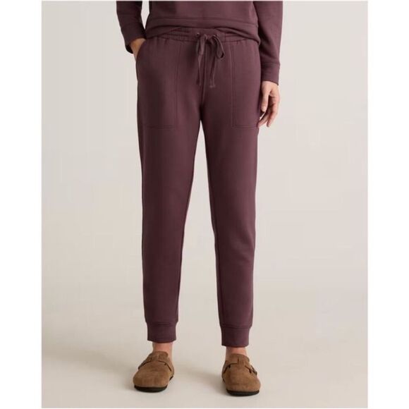 Quince Pants - Quince Women’s SuperSoft Fleece Joggers Sweatpants Dried Fig Small